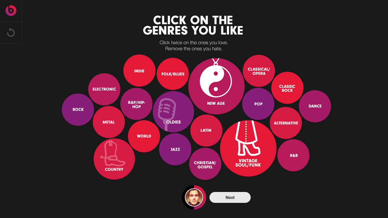 This is how we started to gather your taste profile. Cool, huh?